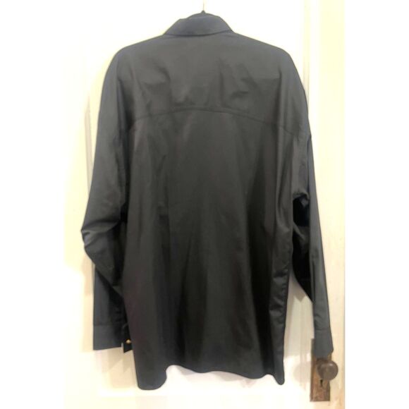 Vintage V2 By VERSACE Black 100% Cotton Button Up Shirt Top   Mens Size XL - Picture 8 of 12